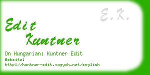 edit kuntner business card